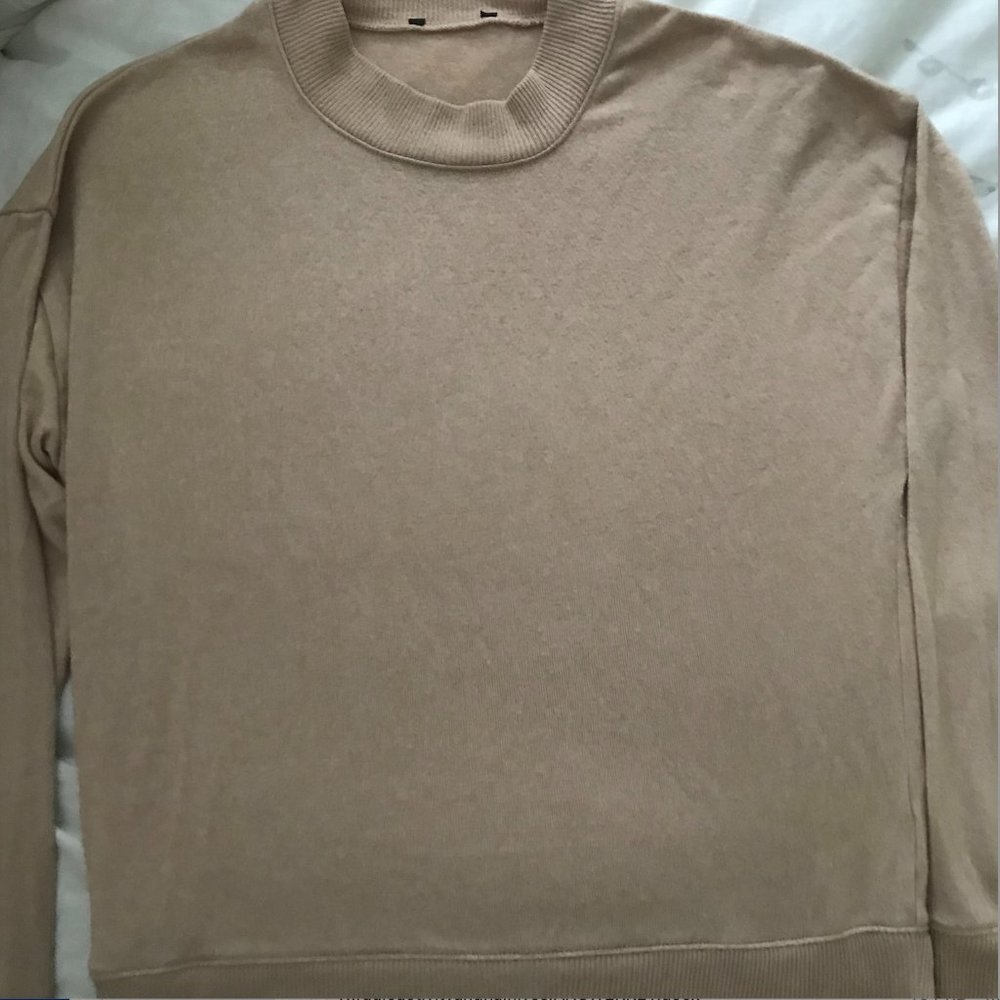 Mock neck sweater, soft lyocell knit
